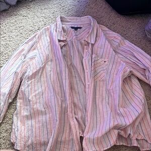 Tommy Hilfiger Casual Button Down Shirt White and Red